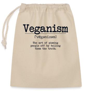 Vegan Substantiv Definition Veganer Pflanzlich Vegan - Verschließbarer Geschenkbeutel aus Baumwolle (25x30cm) - Natur - Vorne