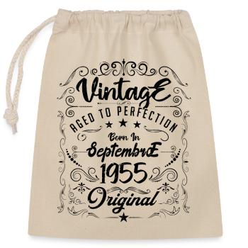 Né En Septembre 1955. anniversaire septembre 1955. - Sac cadeau en coton avec cordon (25 x 30 cm) - nature - Devant