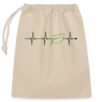 Veganisme Heartbeat Vegans Végétalien à base de plantes - Sac cadeau en coton avec cordon (25 x 30 cm) - nature - Devant