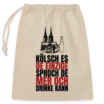 Lustiger Spruch Kölsch Bier - Kölscher Karneval - Verschließbarer Geschenkbeutel aus Baumwolle (25x30cm) - Natur - Vorne