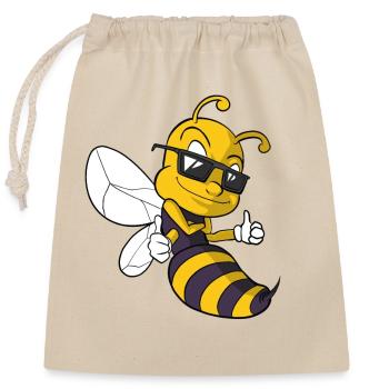 Abeille mignonne guêpe bourdon - Sac cadeau en coton avec cordon (25 x 30 cm) - nature - Devant