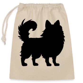 Pomeranian Zwergspitz - Verschließbarer Geschenkbeutel aus Baumwolle (25x30cm) - Natur - Vorne