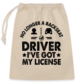 Permis de conduire passé Nouveau permis de conduire S - Sac cadeau en coton avec cordon (25 x 30 cm) - nature - Devant