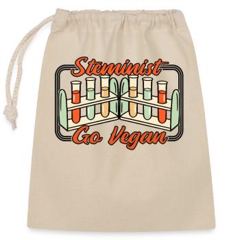 Steminist Go Vegan Scientist Empowering Women - Sac cadeau en coton avec cordon (25 x 30 cm) - nature - Devant