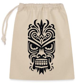 Masque Tiki - Sac cadeau en coton avec cordon (25 x 30 cm) - nature - Devant