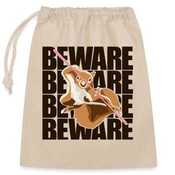 Attention Écureuil Gris Écureuil Renard Écureuil - Sac cadeau en coton avec cordon (25 x 30 cm) - nature - Devant
