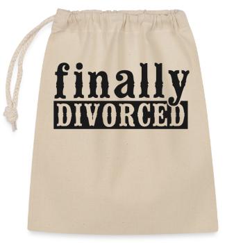 Happy Divorce Party Finally - Closable cotton gift bag (25x30cm) - nature - Front