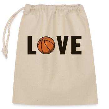 Basketball Love Basketballer Basketballkorb - Verschließbarer Geschenkbeutel aus Baumwolle (25x30cm) - Natur - Vorne