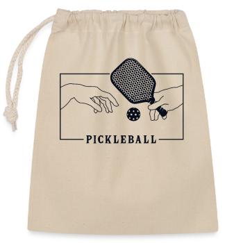 Michelangelo Création d’Adam Pickleball - Sac cadeau en coton avec cordon (25 x 30 cm) - nature - Devant