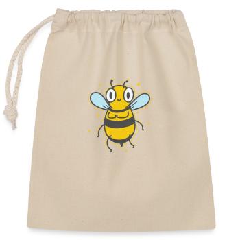 weird bee animals nature beekeeper - Closable cotton gift bag (25x30cm) - nature - Front