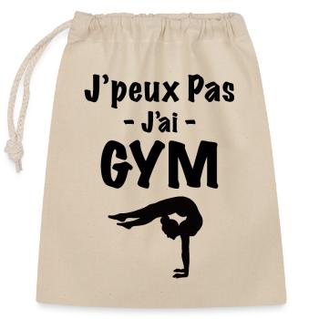 Gymnastique Cadeau Je Peux Pas J'ai Gym - Sac cadeau en coton avec cordon (25 x 30 cm) - nature - Devant