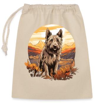 Hund Berger Picard - Verschließbarer Geschenkbeutel aus Baumwolle (25x30cm) - Natur - Vorne