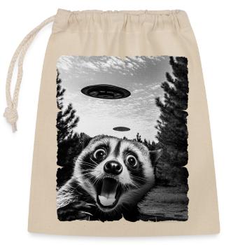 Raccoon Alien Invasion Uap Weirdcore - Closable cotton gift bag (25x30cm) - nature - Front