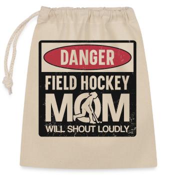 Field Hockey Mom Danger Field - Verschließbarer Geschenkbeutel aus Baumwolle (25x30cm) - Natur - Vorne
