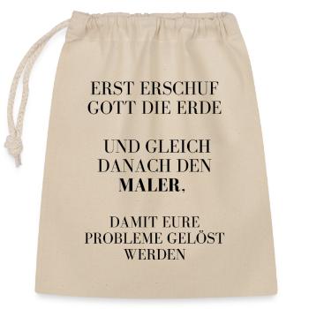 Problemlösung? Maler! - Verschließbarer Geschenkbeutel aus Baumwolle (25x30cm) - Natur - Vorne