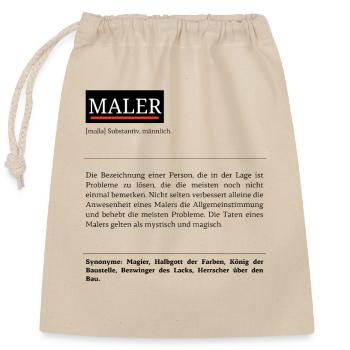 Definition Maler - Verschließbarer Geschenkbeutel aus Baumwolle (25x30cm) - Natur - Vorne