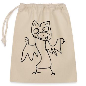 Chauve-souris - Sac cadeau en coton avec cordon (25 x 30 cm) - nature - Devant