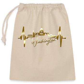 Washington D.C. Skyline Herzschlag USA Ostküste - Verschließbarer Geschenkbeutel aus Baumwolle (25x30cm) - Natur - Vorne