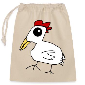 Huhn - Verschließbarer Geschenkbeutel aus Baumwolle (25x30cm) - Natur - Vorne