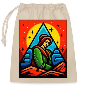Is This Art: Tough Life Woman - Closable cotton gift bag (25x30cm) - nature - Front