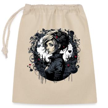 Hübsches Gothic emo girl - Verschließbarer Geschenkbeutel aus Baumwolle (25x30cm) - Natur - Vorne