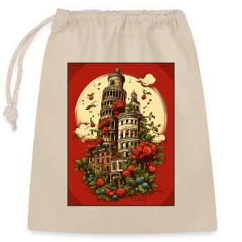 Roma Pisa Napoli Italien - Verschließbarer Geschenkbeutel aus Baumwolle (25x30cm) - Natur - Vorne