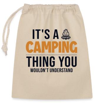 C’est un truc de camping Tentes Glamping Camping - Sac cadeau en coton avec cordon (25 x 30 cm) - nature - Devant