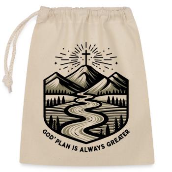 Le plan de Dieu est toujours plus grand - Sac cadeau en coton avec cordon (25 x 30 cm) - nature - Devant