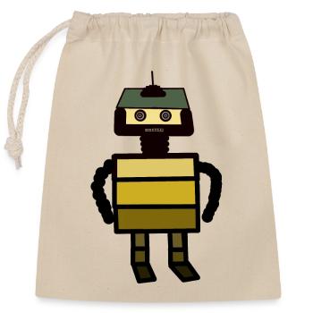 Robotique Vaisseau Spatial Technologie Enfants Enfant Fantaisie - Sac cadeau en coton avec cordon (25 x 30 cm) - nature - Devant