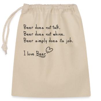 I love beer - Closable cotton gift bag (25x30cm) - nature - Front