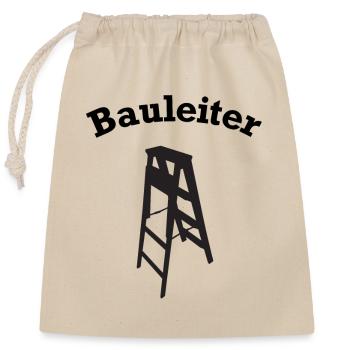 Bauleiter Stehleiter Baustelle Baustellen Leiter - Verschließbarer Geschenkbeutel aus Baumwolle (25x30cm) - Natur - Vorne