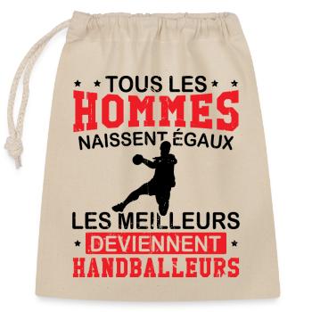 Les meilleurs deviennent handballeurs - Sac cadeau en coton avec cordon (25 x 30 cm) - nature - Devant