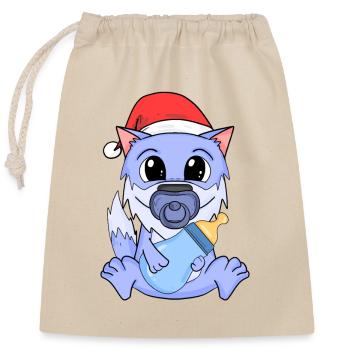 Wolf Baby Christmas - Closable cotton gift bag (25x30cm) - nature - Front