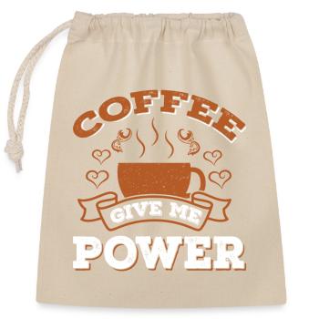 Coffee Give Me Power - Closable cotton gift bag (25x30cm) - nature - Front