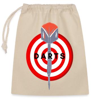 Darts Bullseye Fokus - Verschließbarer Geschenkbeutel aus Baumwolle (25x30cm) - Natur - Vorne