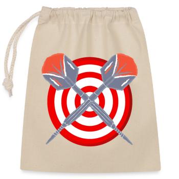 Dart Bullseye Cross Motif - Closable cotton gift bag (25x30cm) - nature - Front