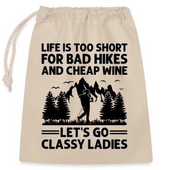 Hiking Nature Trekking Mountaineering Hiker Outdoo - Closable cotton gift bag (25x30cm) - nature - Front