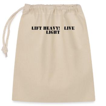 Fitness - Lift heavy, live light - Closable cotton gift bag (25x30cm) - nature - Front