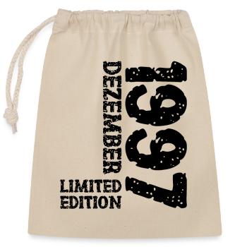 1997 Dezember Limited Edition 26. Geburtstag Deko - Verschließbarer Geschenkbeutel aus Baumwolle (25x30cm) - Natur - Vorne