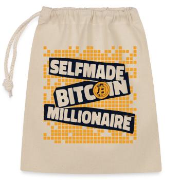 Selfmade Bitcoin Millionaire Blockchain Crypto - Verschließbarer Geschenkbeutel aus Baumwolle (25x30cm) - Natur - Vorne