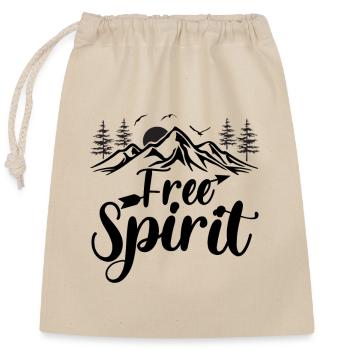 Free Spirit - Plein air, Voyages, Randonnées, Nature - Sac cadeau en coton avec cordon (25 x 30 cm) - nature - Devant