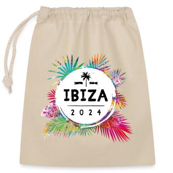 Ibiza 2024 Coloré - Sac cadeau en coton avec cordon (25 x 30 cm) - nature - Devant