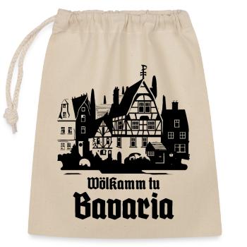 Welcome to Bavaria - Closable cotton gift bag (25x30cm) - nature - Front