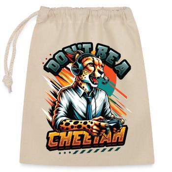 Jeux vidéo Cheetaah Esport Gaming Nerd Gamer - Sac cadeau en coton avec cordon (25 x 30 cm) - nature - Devant