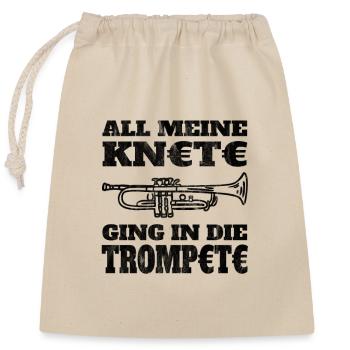 Teure Trompete Knete Klassik Klassik Musiker Jazz - Verschließbarer Geschenkbeutel aus Baumwolle (25x30cm) - Natur - Vorne