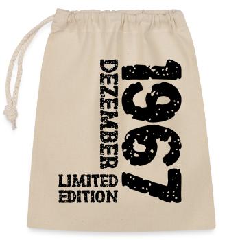 1967 Dezember Limited Edition 56. Geburtstag Deko - Verschließbarer Geschenkbeutel aus Baumwolle (25x30cm) - Natur - Vorne