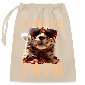 Papa guépard Papa guépard Fête des pères Chats Papa - Sac cadeau en coton avec cordon (25 x 30 cm) - nature - Devant