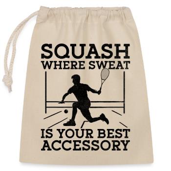 Squashspieler Squash-Tennisspieler Raquetball-Spor - Verschließbarer Geschenkbeutel aus Baumwolle (25x30cm) - Natur - Vorne