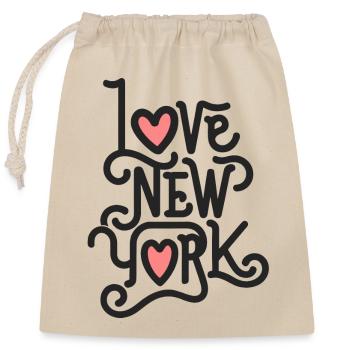 I Love New York City Big Apple USA America - Closable cotton gift bag (25x30cm) - nature - Front