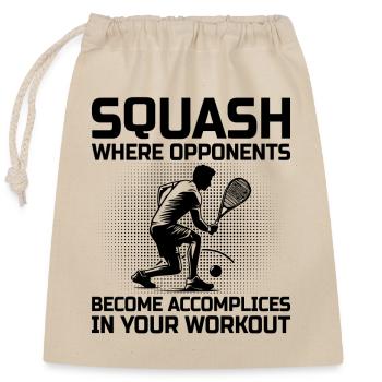 Squashspieler Squash Tennisspieler Raquetball Spor - Verschließbarer Geschenkbeutel aus Baumwolle (25x30cm) - Natur - Vorne